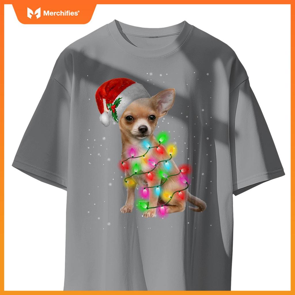 Chihuahua Dogs Tree Christmas Sweater Xmas Gifts Pet Dog T-Shirt