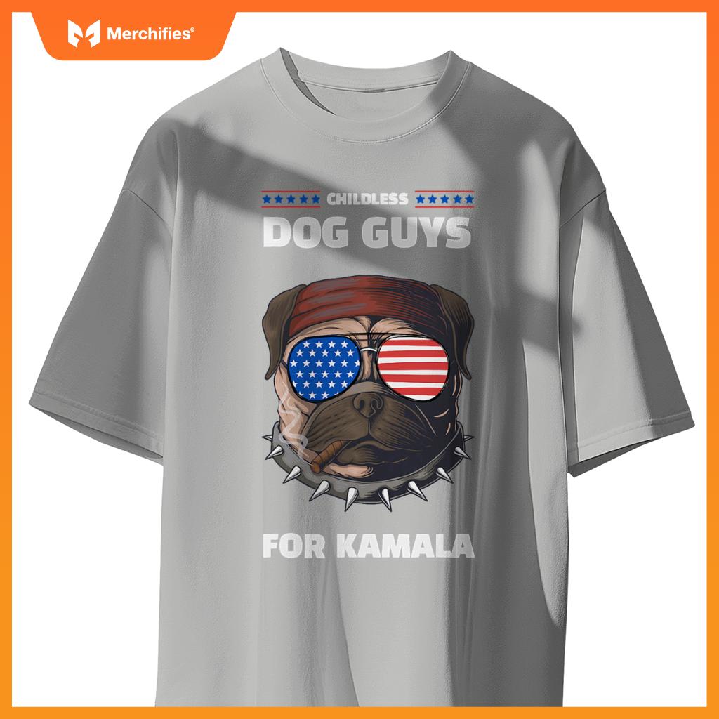 Childless Dog Guys For Kamala Harris 2024 Election T-Shirt