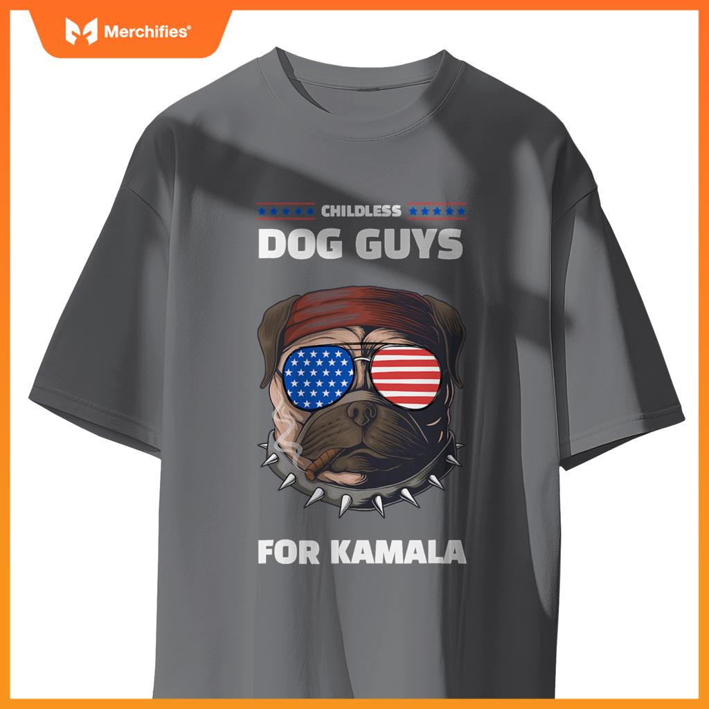 Childless Dog Guys For Kamala Harris 2024 Election T-Shirt