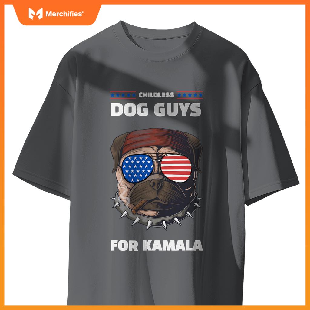 Childless Dog Guys For Kamala Harris 2024 Election T-Shirt