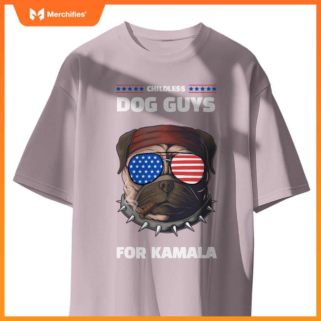 Childless Dog Guys For Kamala Harris 2024 Election T-Shirt