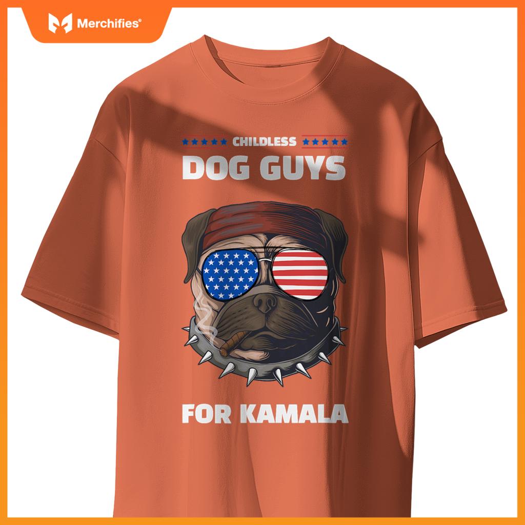 Childless Dog Guys For Kamala Harris 2024 Election T-Shirt