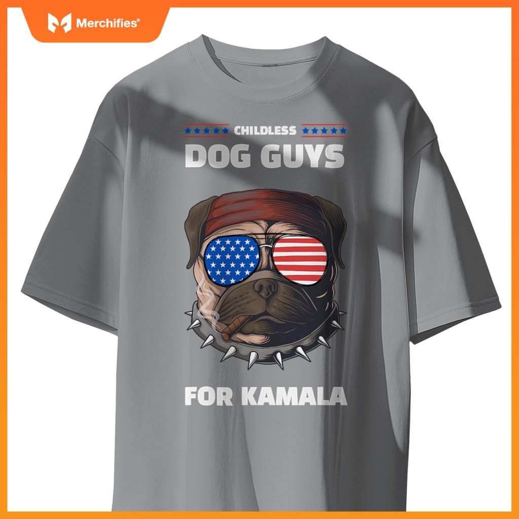 Childless Dog Guys For Kamala Harris 2024 Election T-Shirt