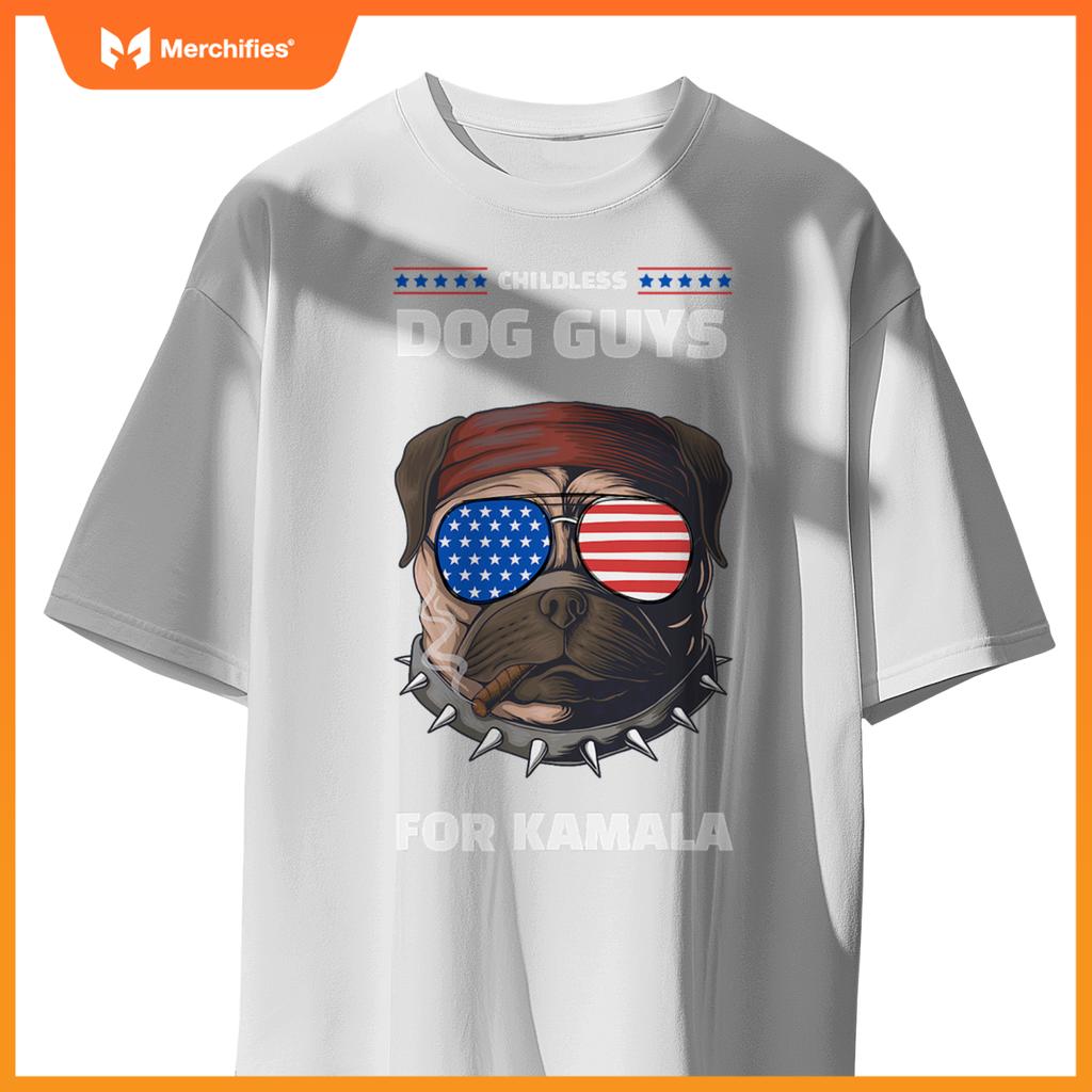 Childless Dog Guys For Kamala Harris 2024 Election T-Shirt