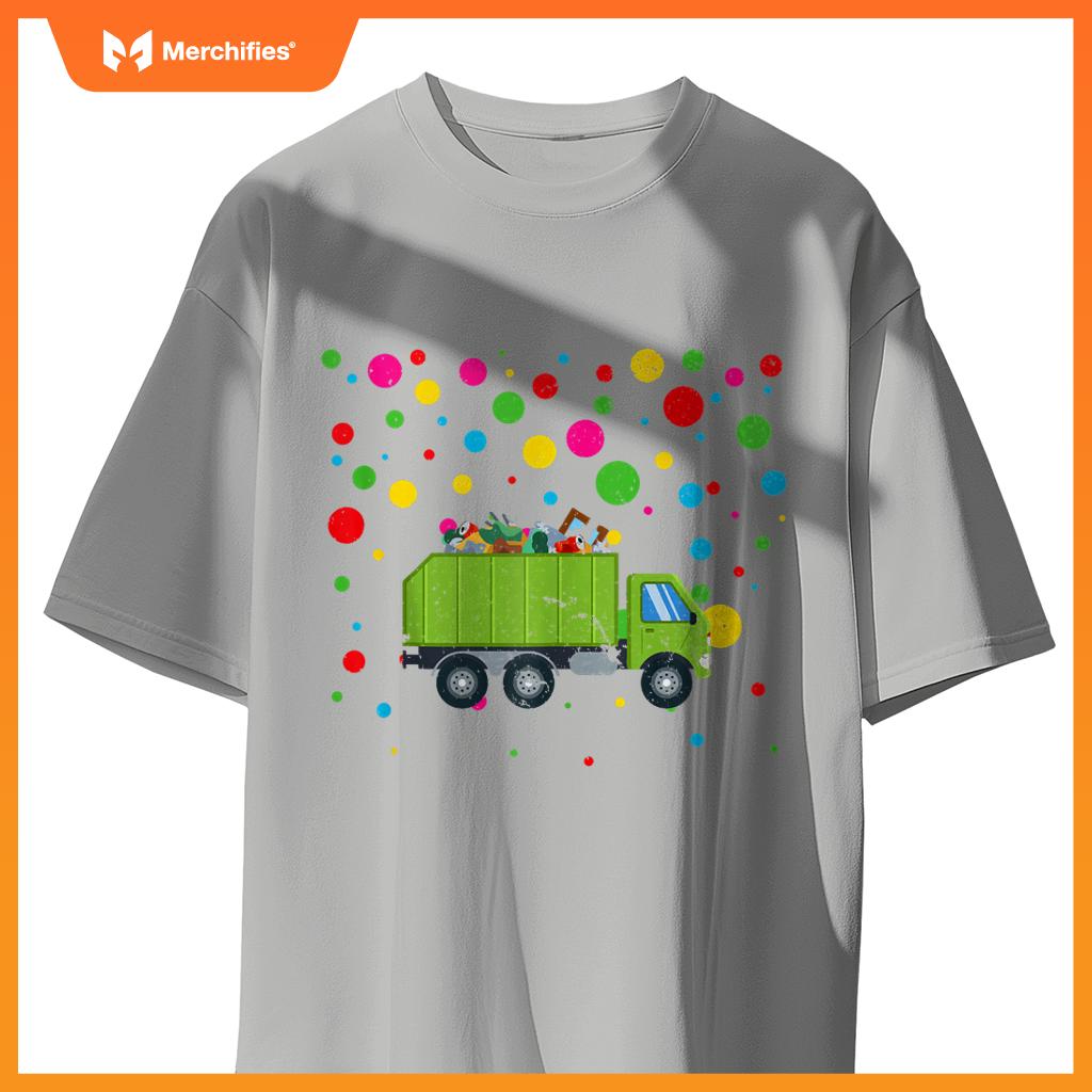 Children Spotty In Need Kids Happy Spotted Garbage Truck T-Shirt