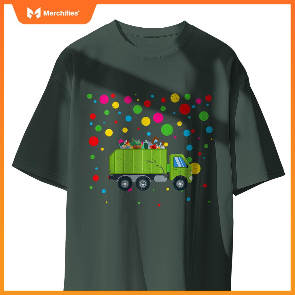 Children Spotty In Need Kids Happy Spotted Garbage Truck T-Shirt