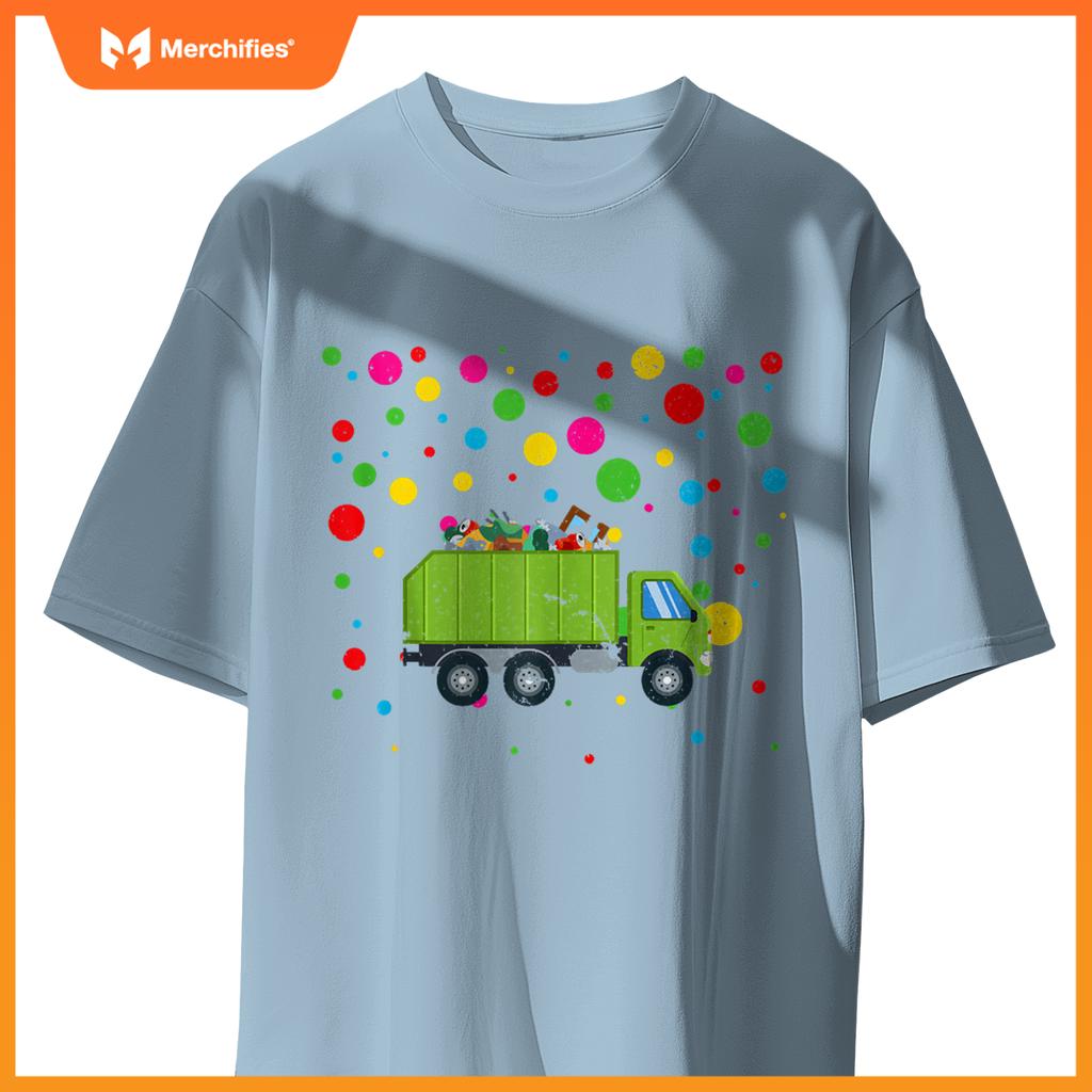 Children Spotty In Need Kids Happy Spotted Garbage Truck T-Shirt
