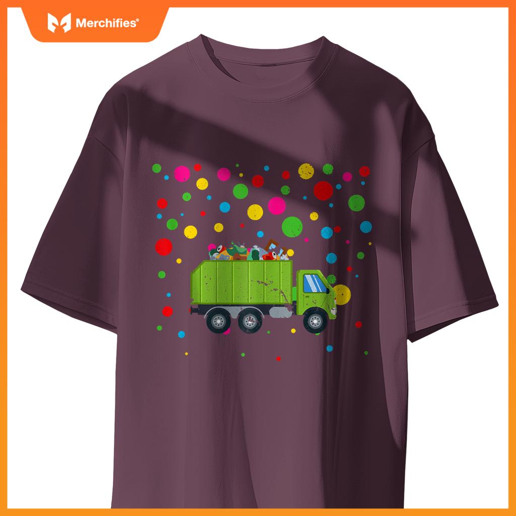 Children Spotty In Need Kids Happy Spotted Garbage Truck T-Shirt
