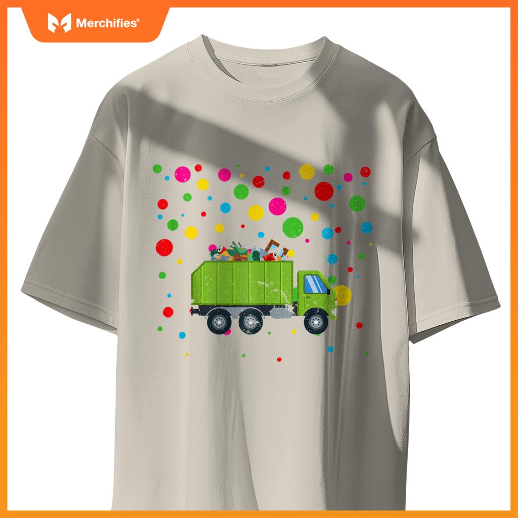 Children Spotty In Need Kids Happy Spotted Garbage Truck T-Shirt