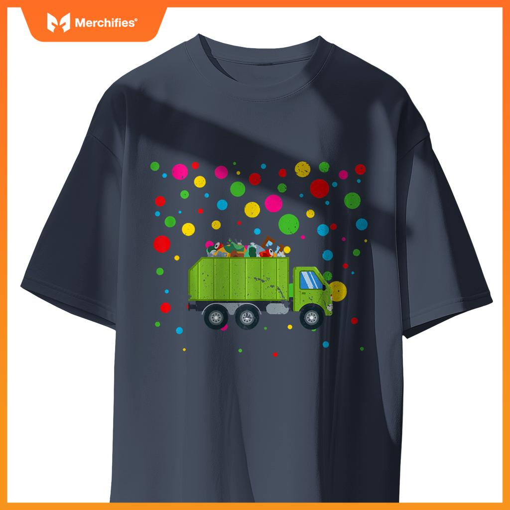 Children Spotty In Need Kids Happy Spotted Garbage Truck T-Shirt