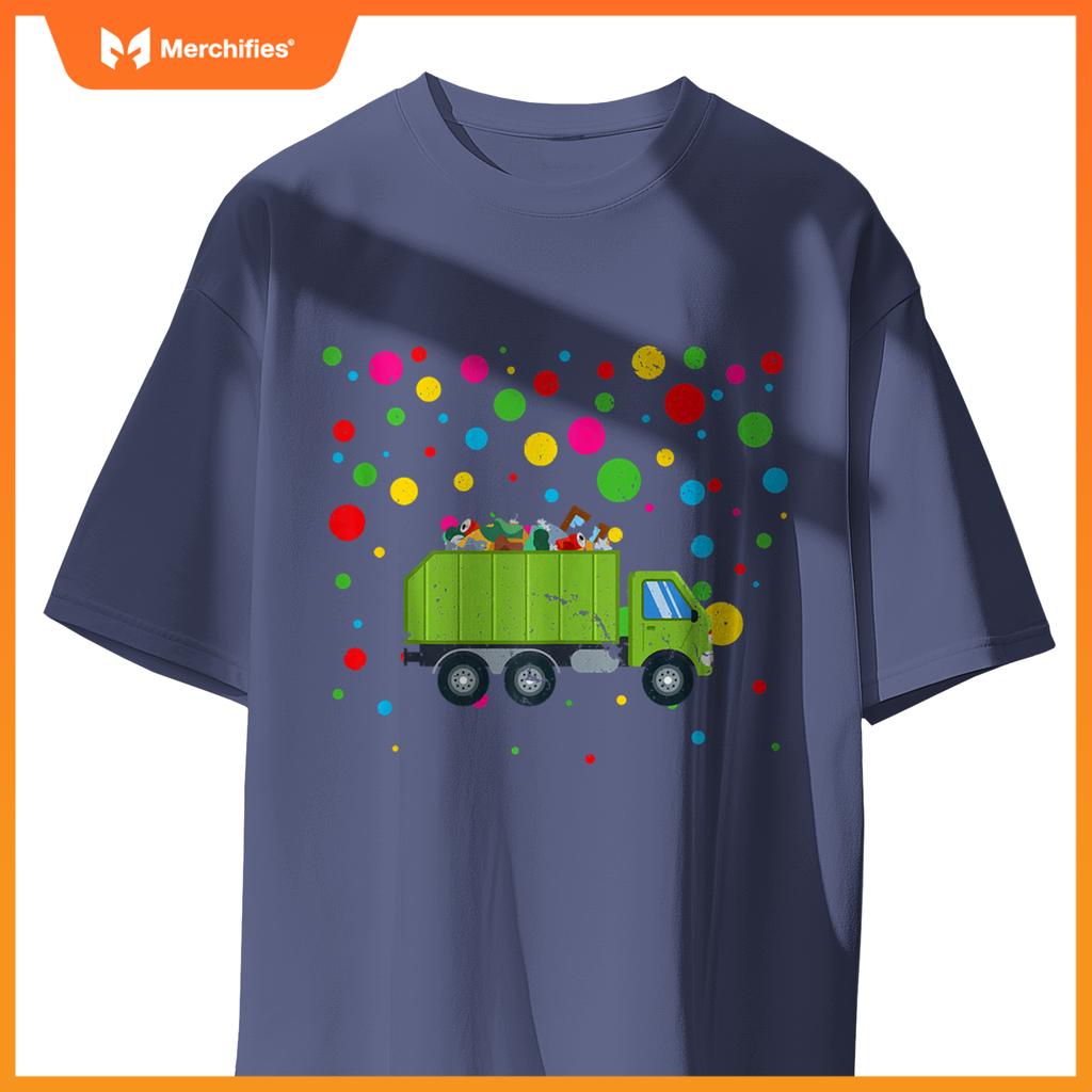 Children Spotty In Need Kids Happy Spotted Garbage Truck T-Shirt