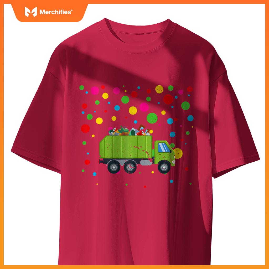 Children Spotty In Need Kids Happy Spotted Garbage Truck T-Shirt