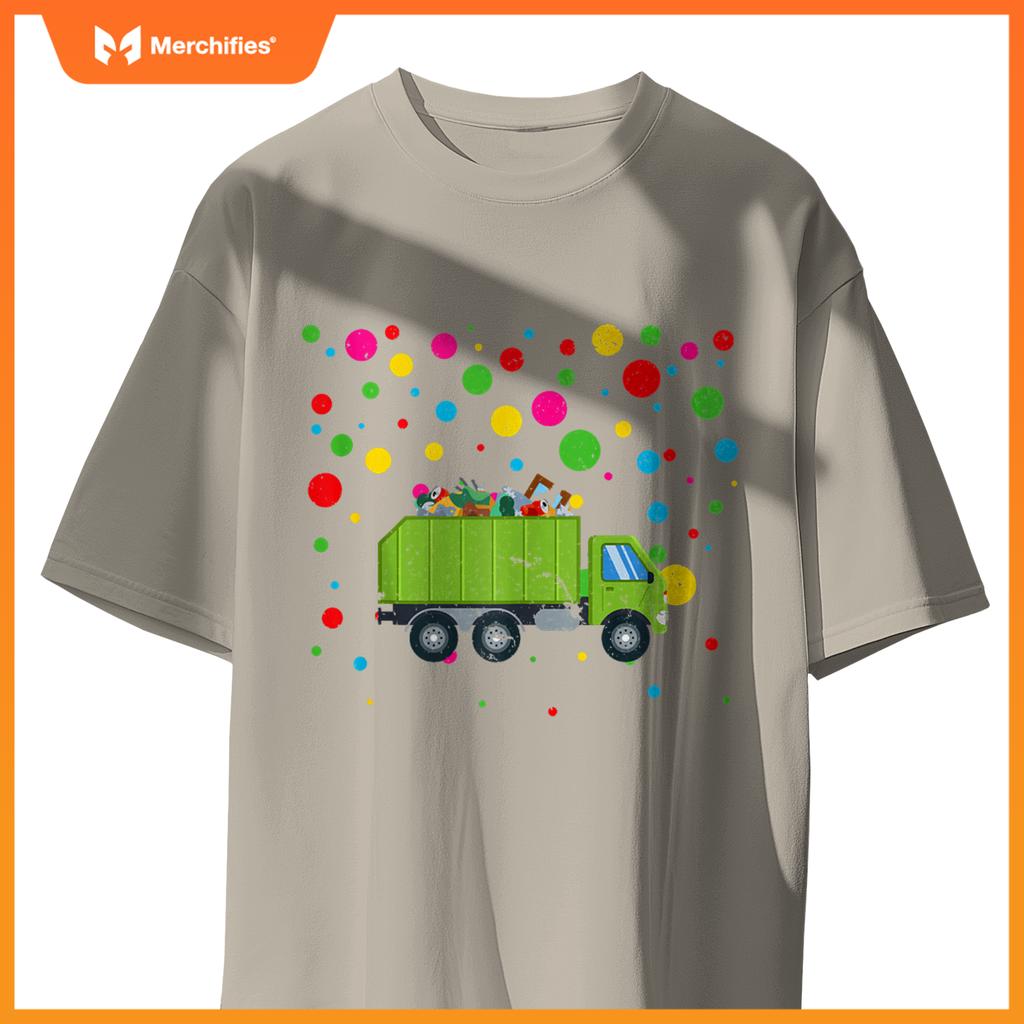 Children Spotty In Need Kids Happy Spotted Garbage Truck T-Shirt