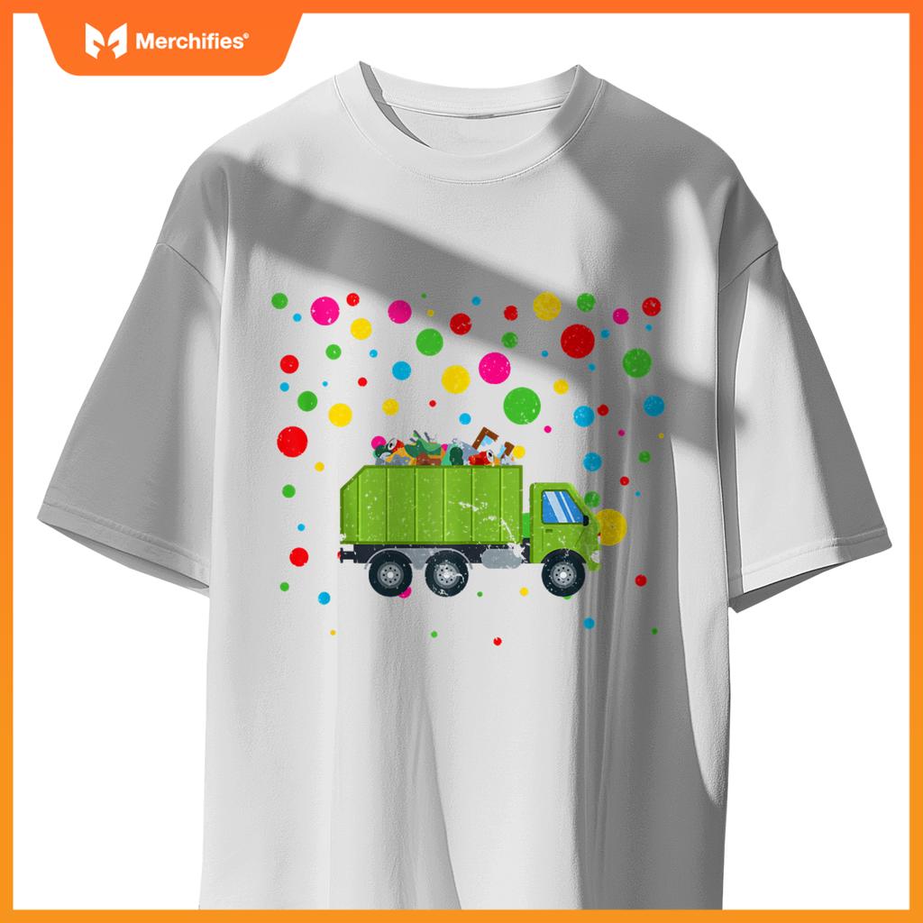 Children Spotty In Need Kids Happy Spotted Garbage Truck T-Shirt
