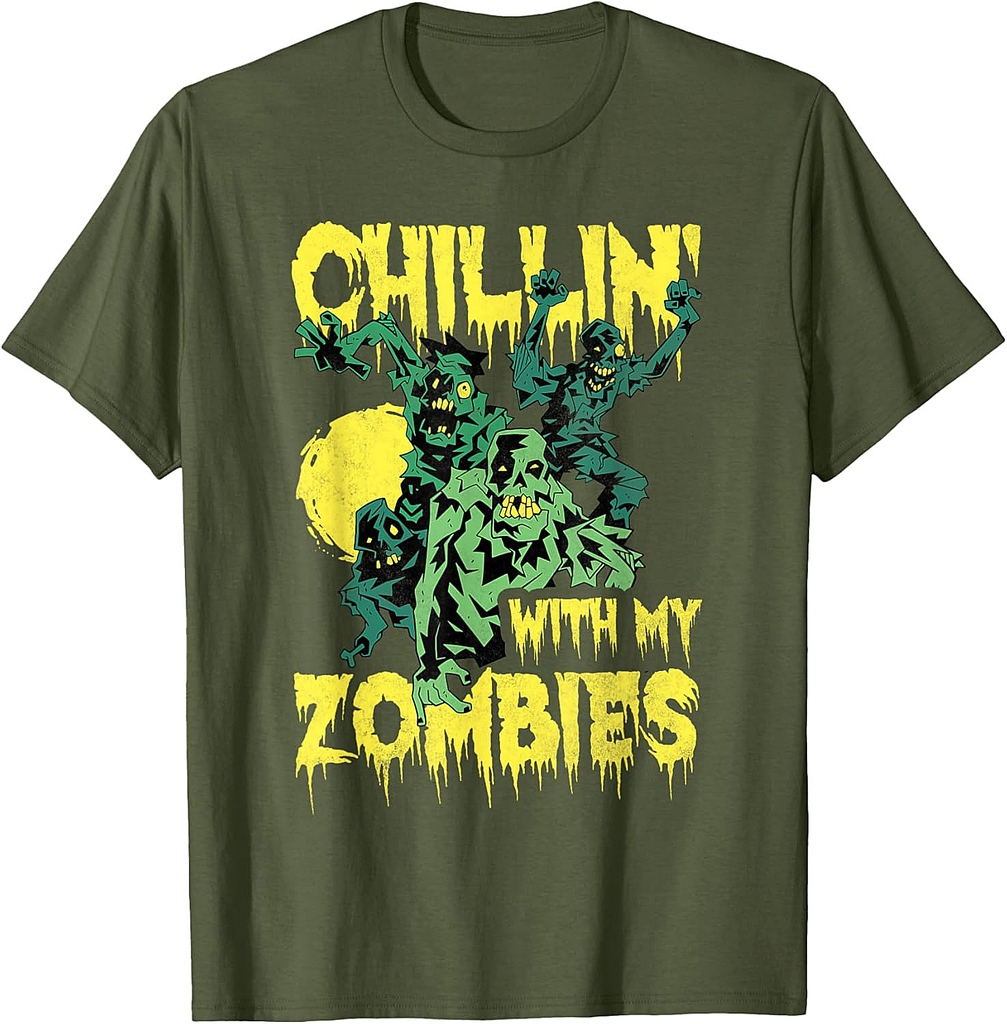 Chillin' With My Zombies, Halloween T-Shirt