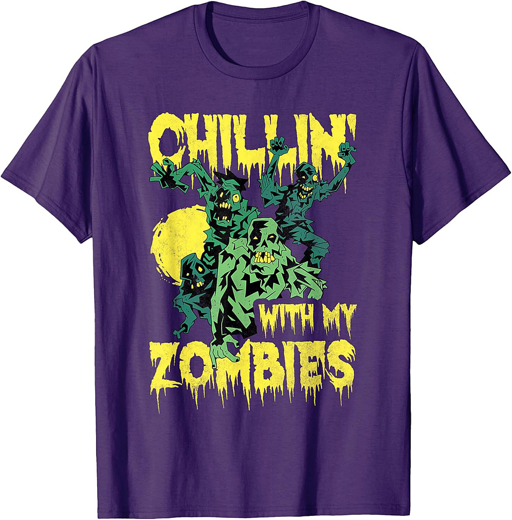 Chillin' With My Zombies, Halloween T-Shirt