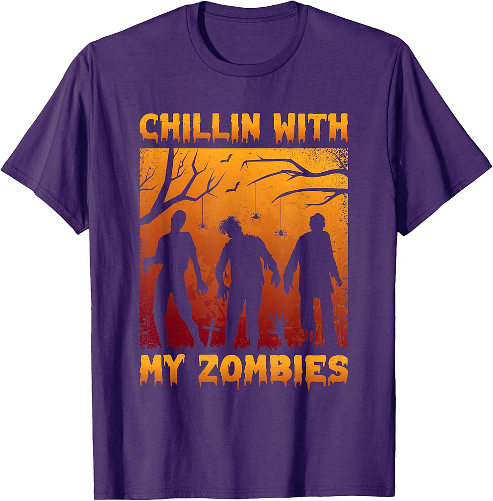 Chillin with my zombies - Halloween T-Shirt