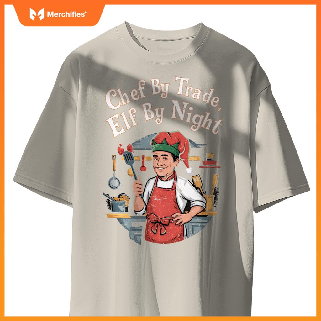 Christmas Chef By Trade Elf By Night T-Shirt
