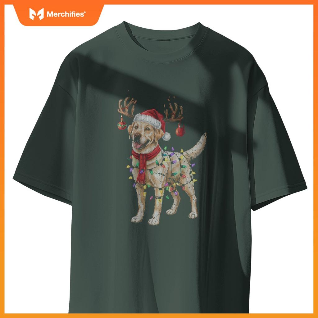 Christmas Labrador Retriever Dog Xmas Holiday Lights T-Shirt