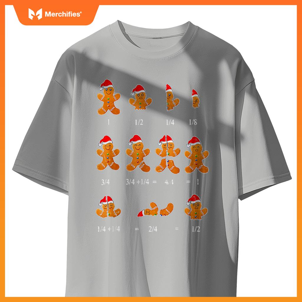 Christmas Math Teacher Equation Gingerbread With Santa Hat