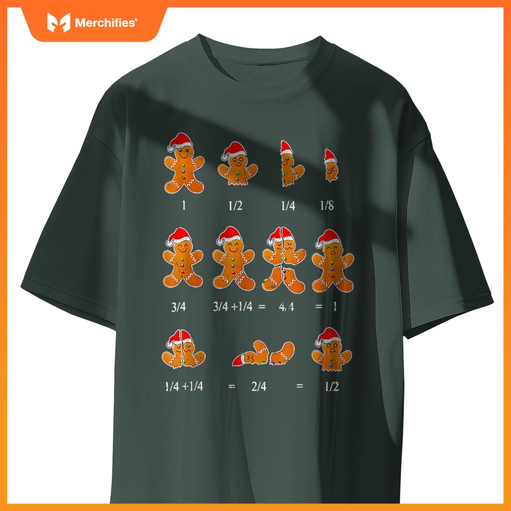Christmas Math Teacher Equation Gingerbread With Santa Hat