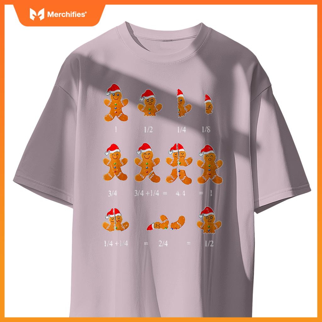 Christmas Math Teacher Equation Gingerbread With Santa Hat