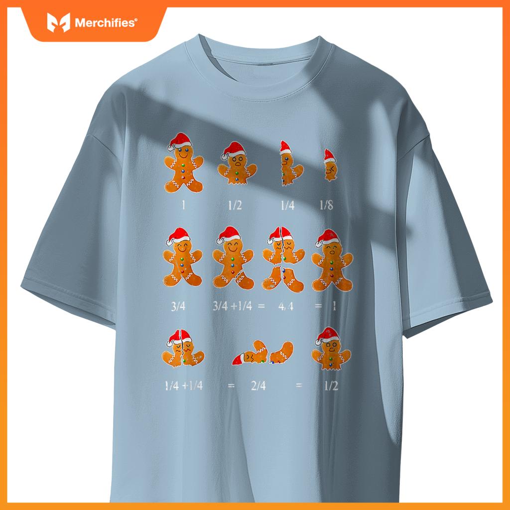 Christmas Math Teacher Equation Gingerbread With Santa Hat