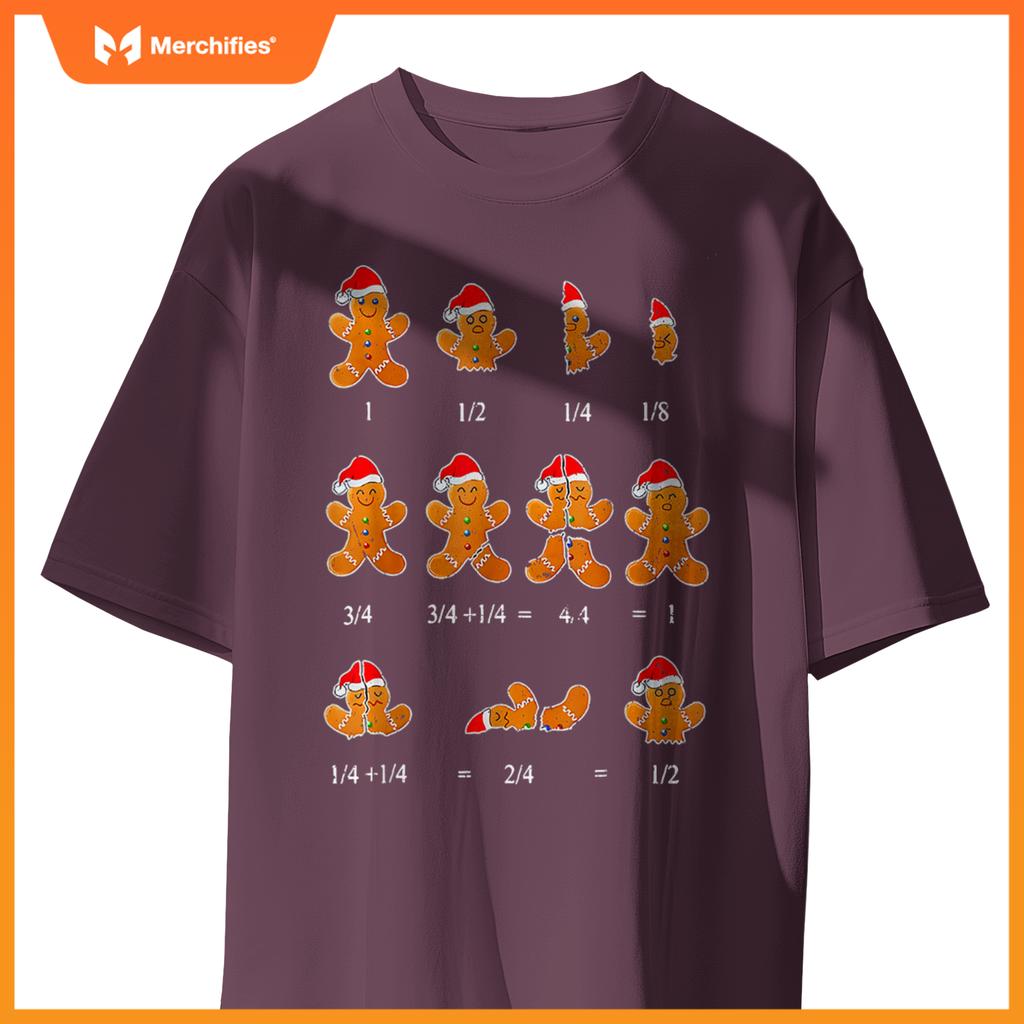 Christmas Math Teacher Equation Gingerbread With Santa Hat