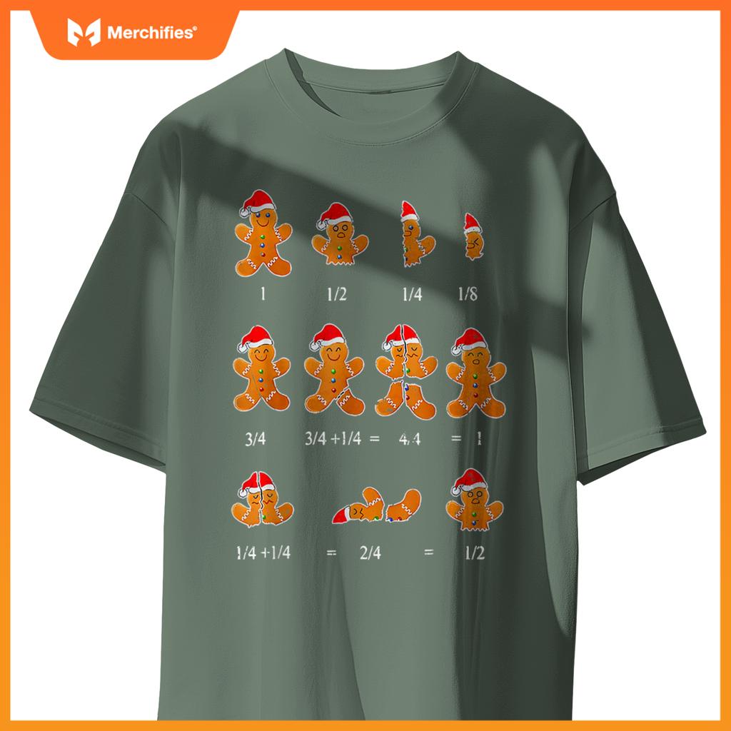 Christmas Math Teacher Equation Gingerbread With Santa Hat