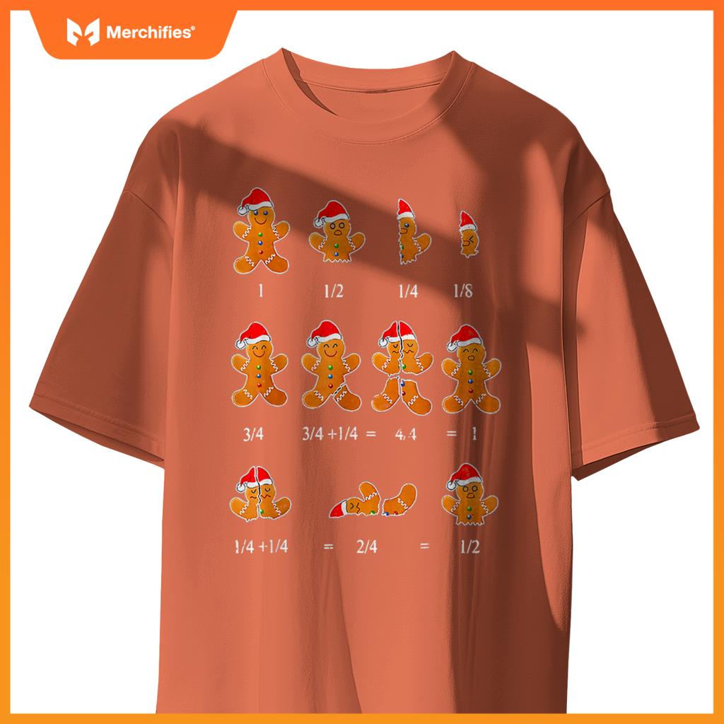 Christmas Math Teacher Equation Gingerbread With Santa Hat