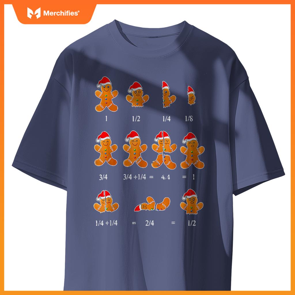 Christmas Math Teacher Equation Gingerbread With Santa Hat