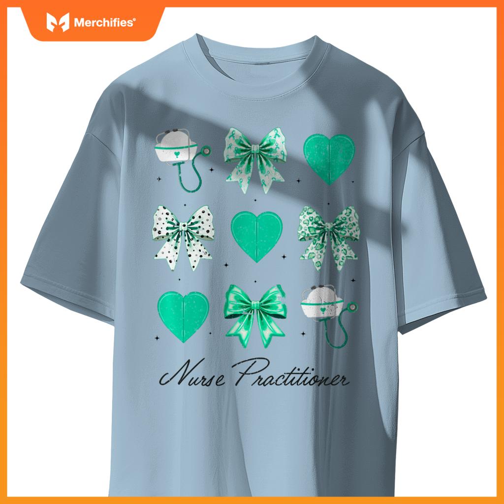Christmas Nurse Nursing Xmas Holiday Coquette Bow Nurses T-Shirt