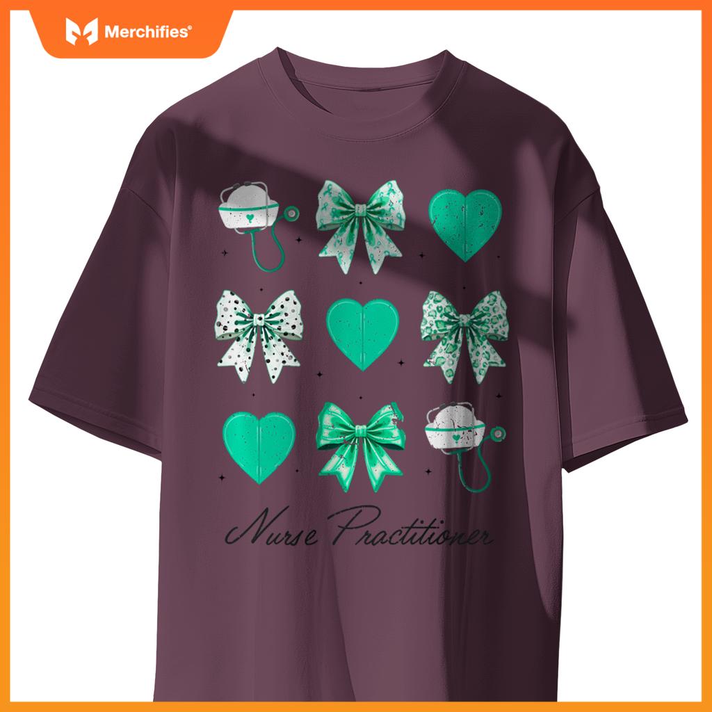 Christmas Nurse Nursing Xmas Holiday Coquette Bow Nurses T-Shirt