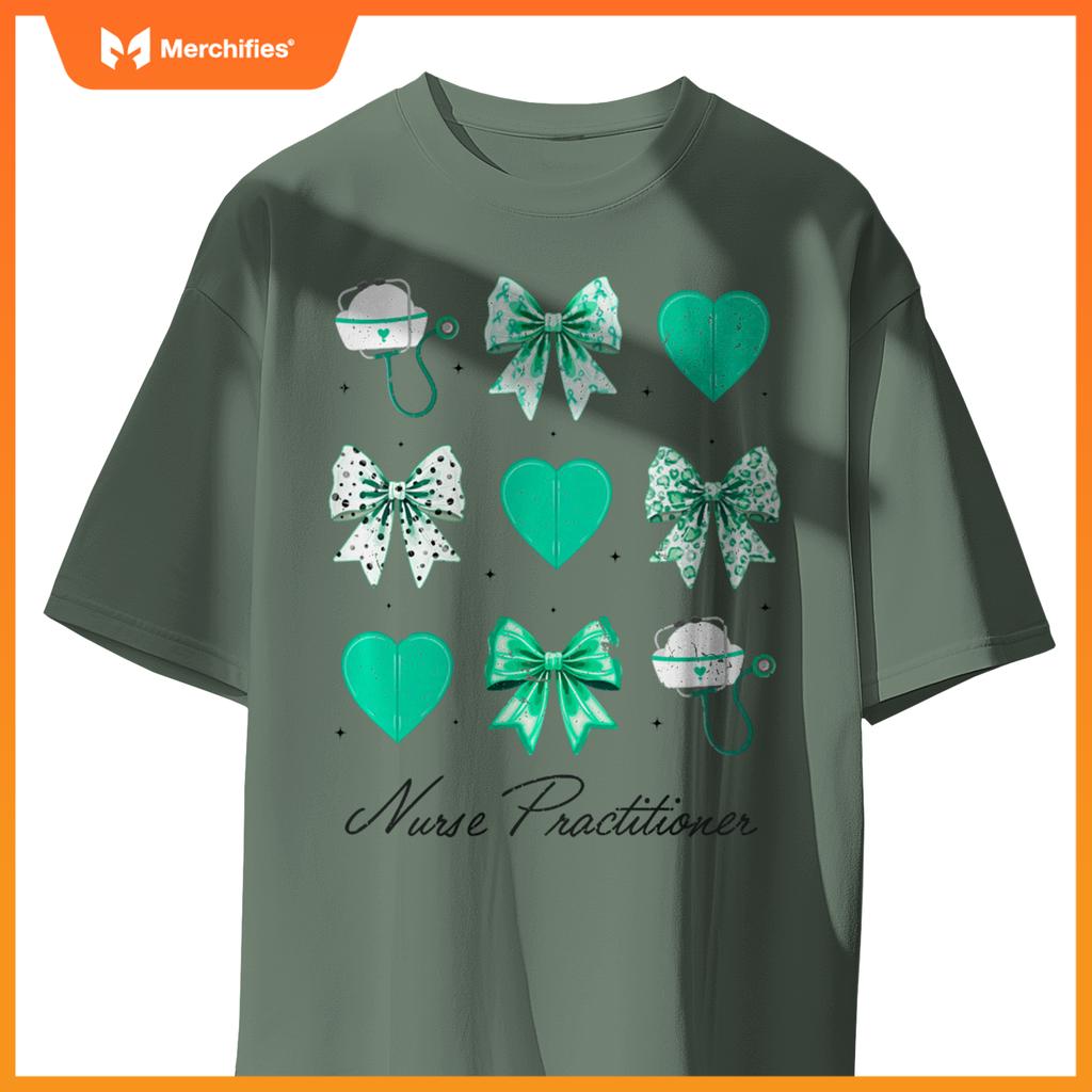 Christmas Nurse Nursing Xmas Holiday Coquette Bow Nurses T-Shirt