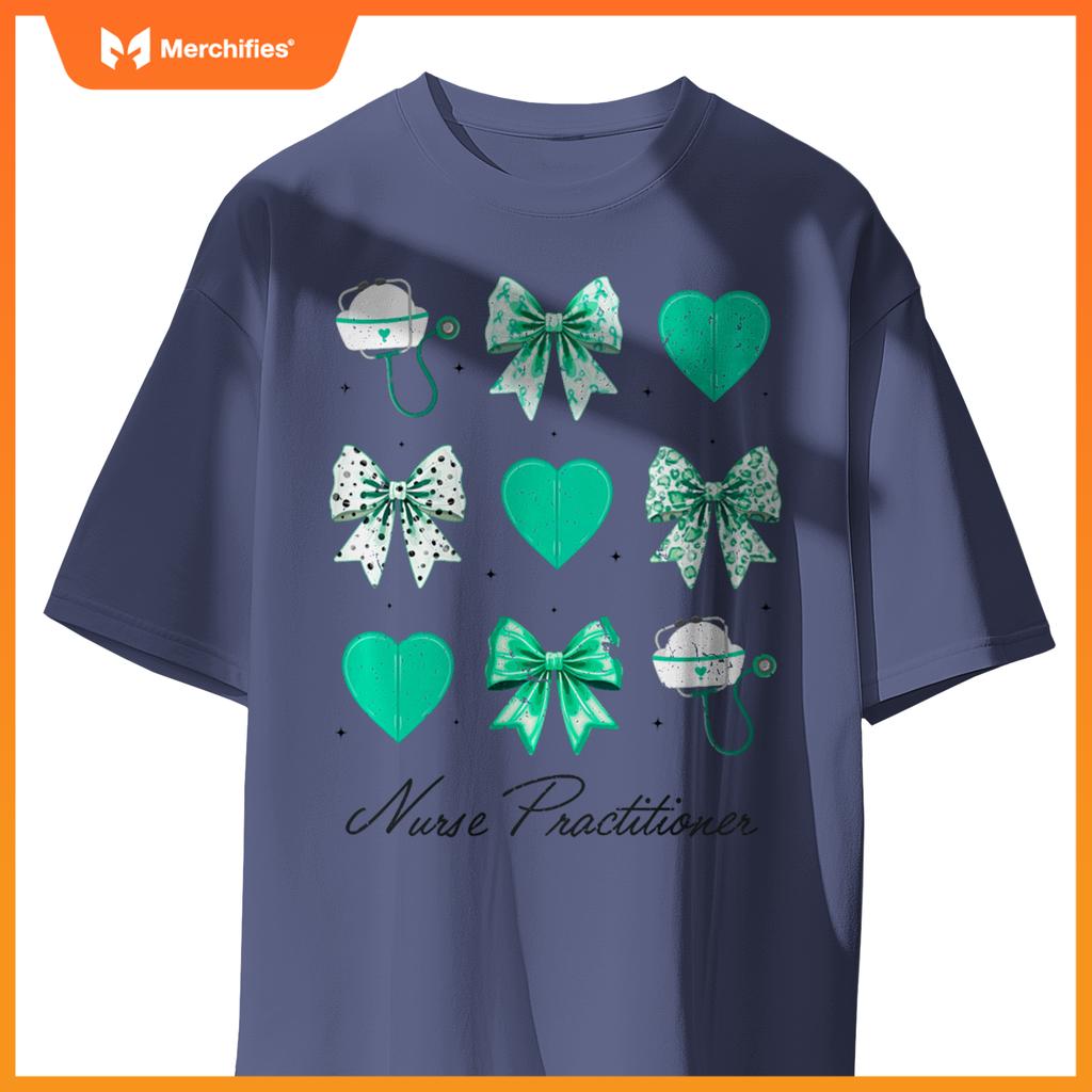 Christmas Nurse Nursing Xmas Holiday Coquette Bow Nurses T-Shirt