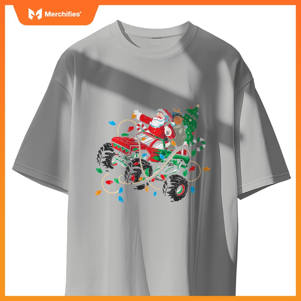 Christmas Santa Claus Monster Truck Lover Funny Xmas Costume T-Shirt
