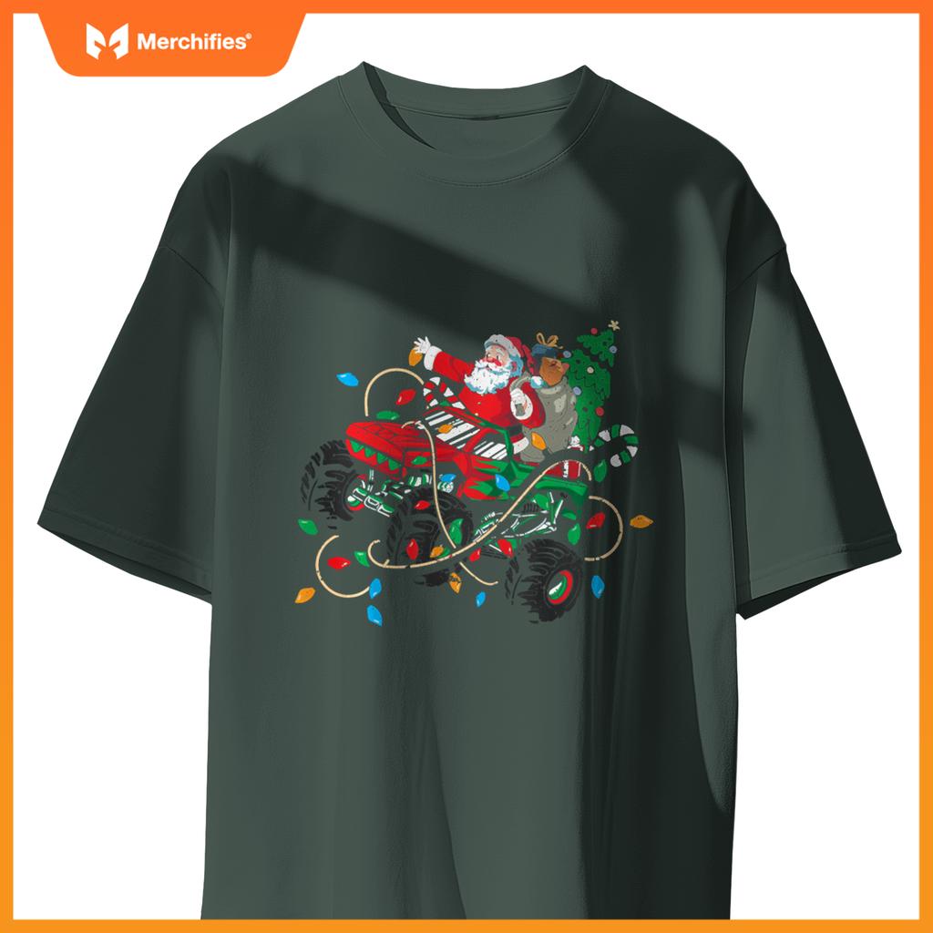 Christmas Santa Claus Monster Truck Lover Funny Xmas Costume T-Shirt