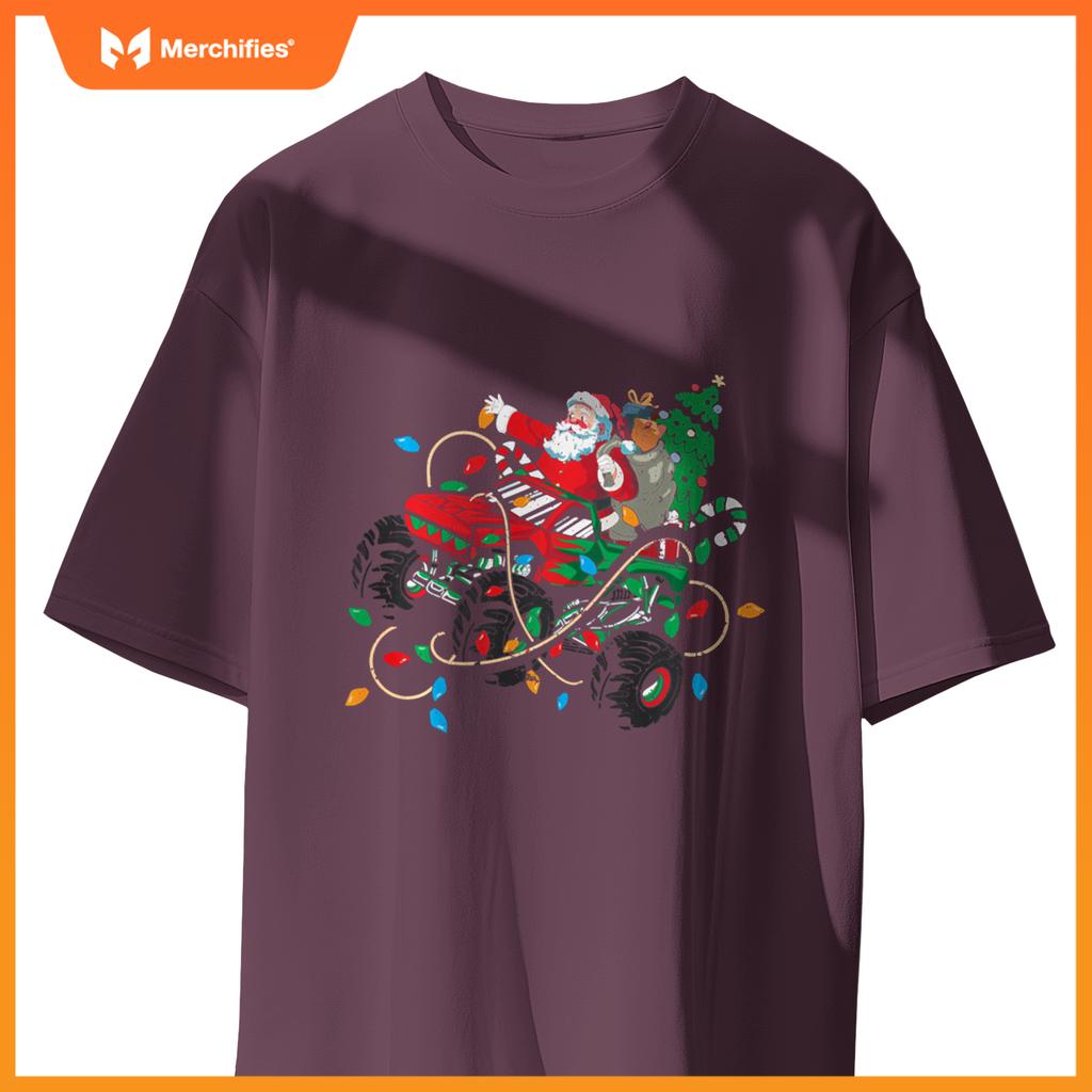 Christmas Santa Claus Monster Truck Lover Funny Xmas Costume T-Shirt