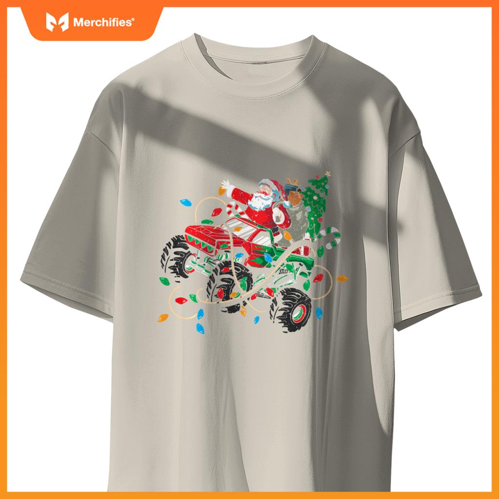 Christmas Santa Claus Monster Truck Lover Funny Xmas Costume T-Shirt