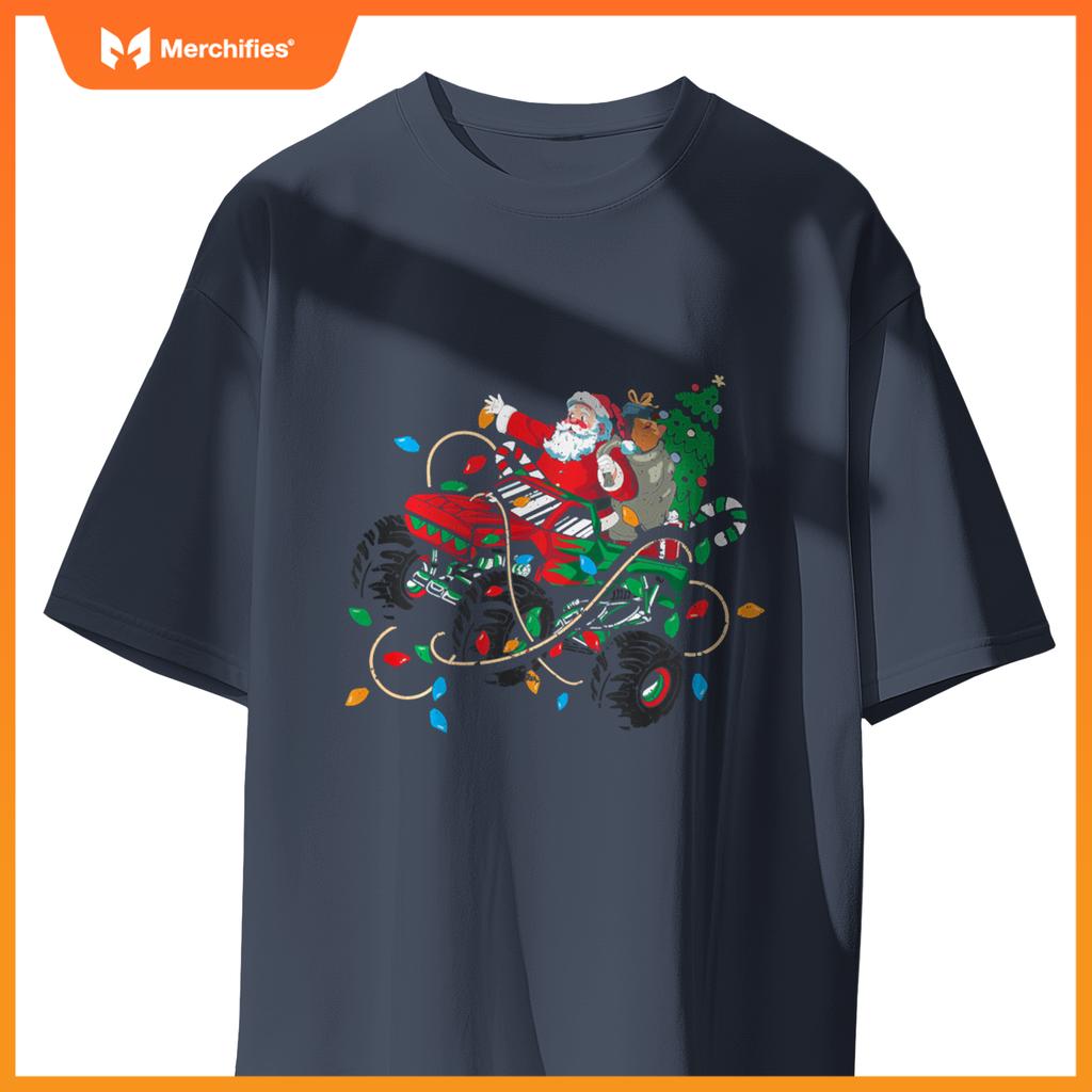 Christmas Santa Claus Monster Truck Lover Funny Xmas Costume T-Shirt