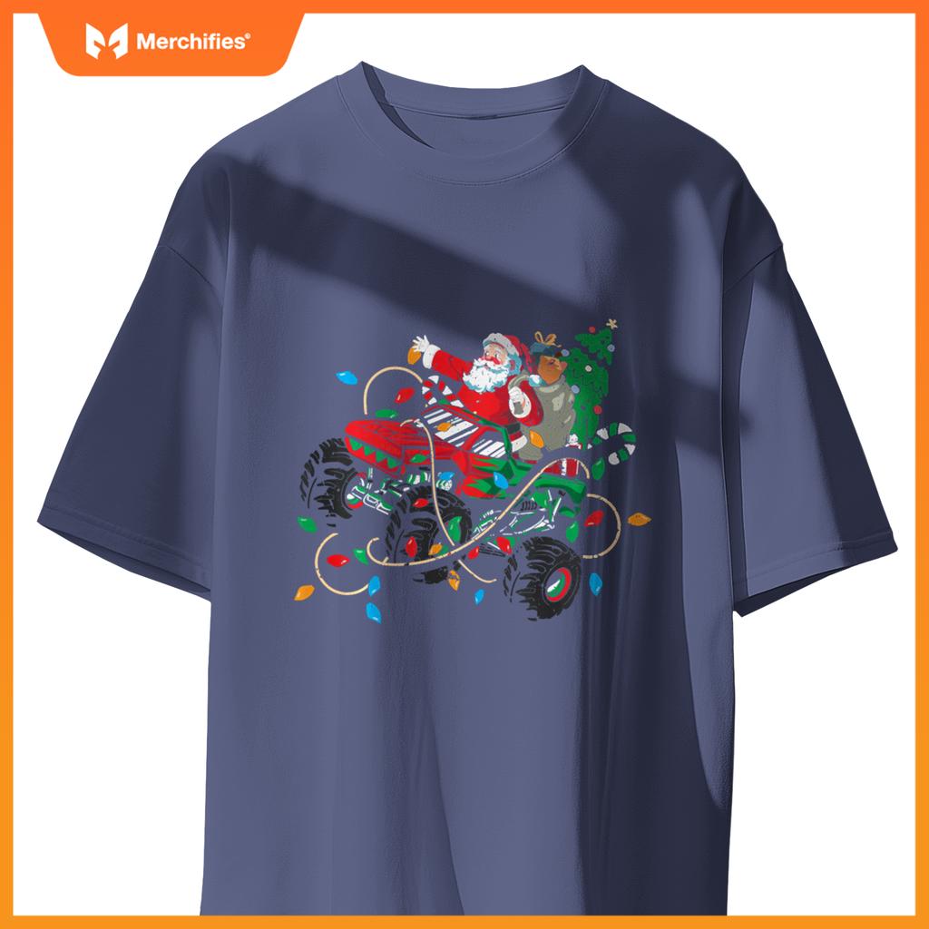 Christmas Santa Claus Monster Truck Lover Funny Xmas Costume T-Shirt
