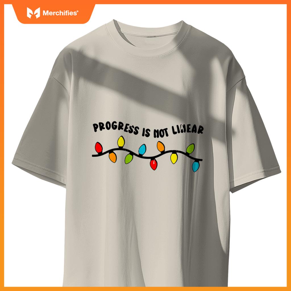 Christmas Sped Teacher Progress Is Not Linear Xmas Lights T-Shirt