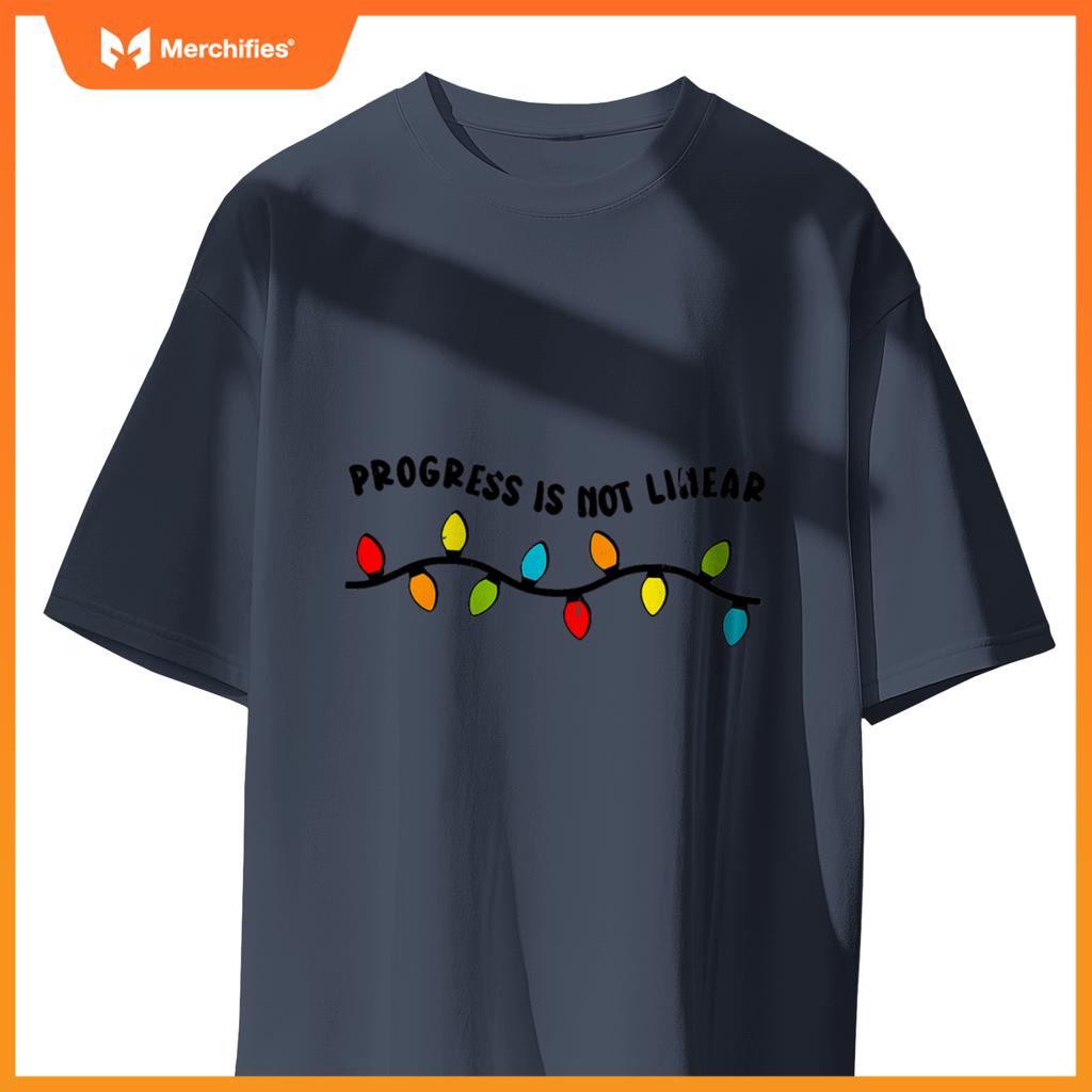 Christmas Sped Teacher Progress Is Not Linear Xmas Lights T-Shirt