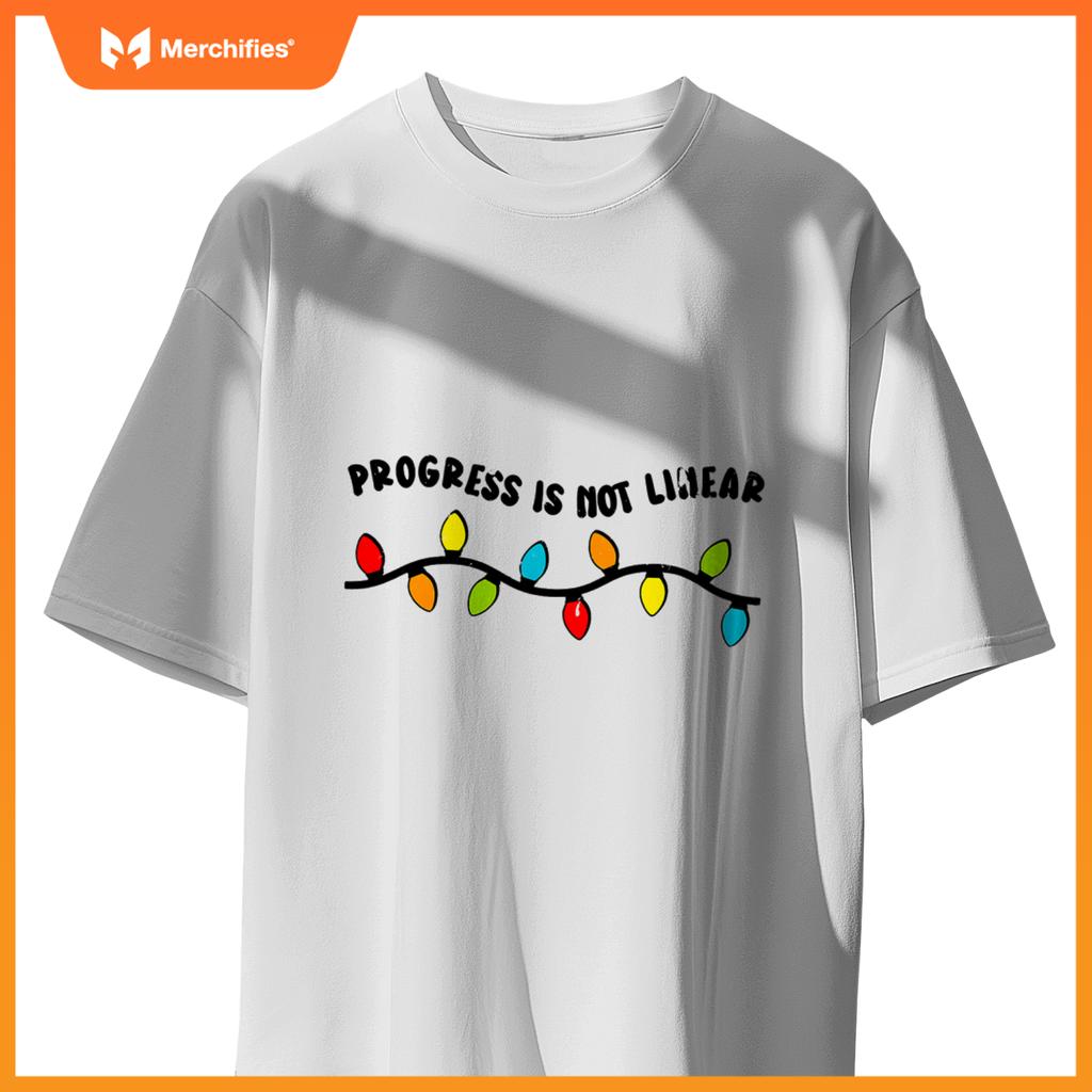 Christmas Sped Teacher Progress Is Not Linear Xmas Lights T-Shirt