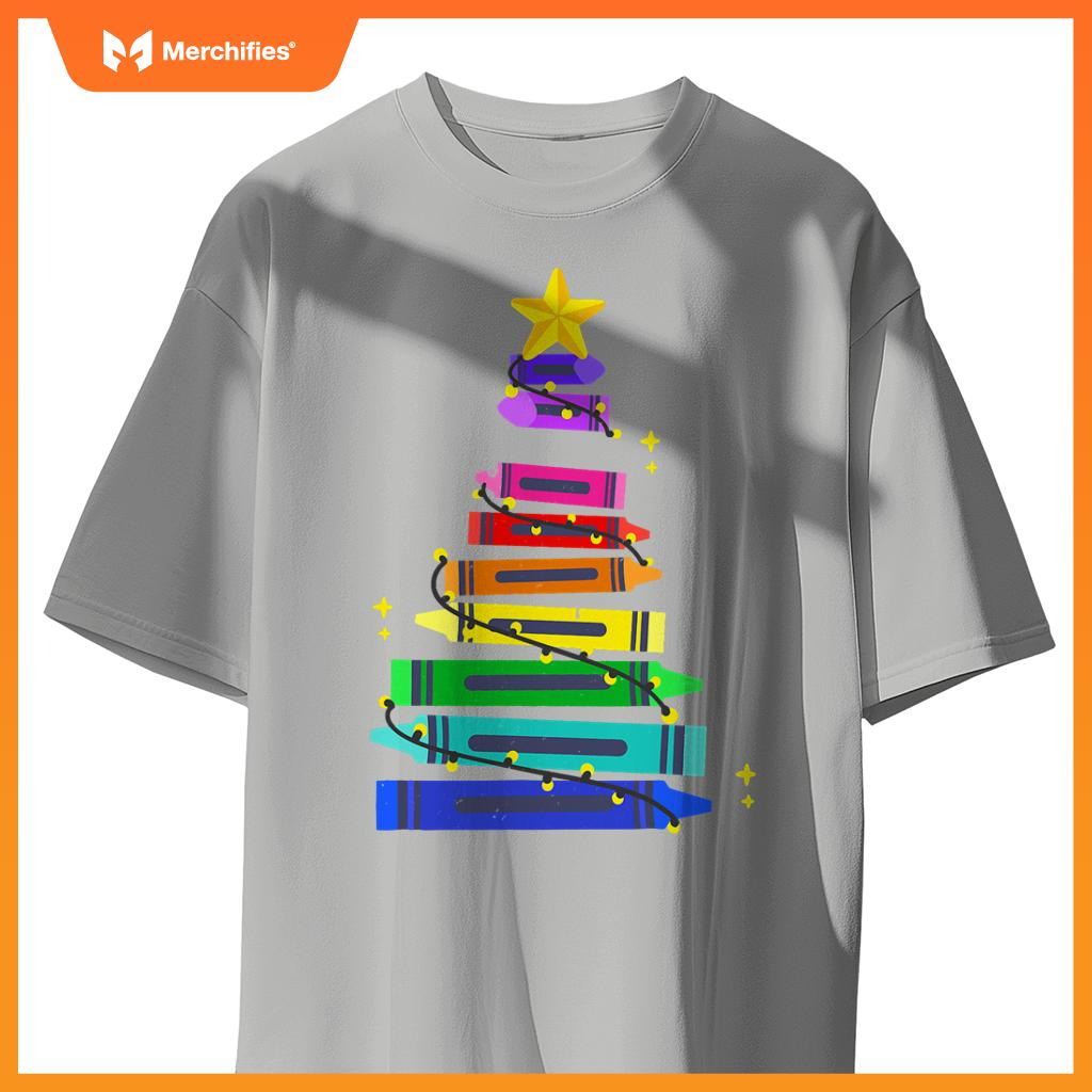 Christmas Teacher Student Crayon Xmas Tree Light