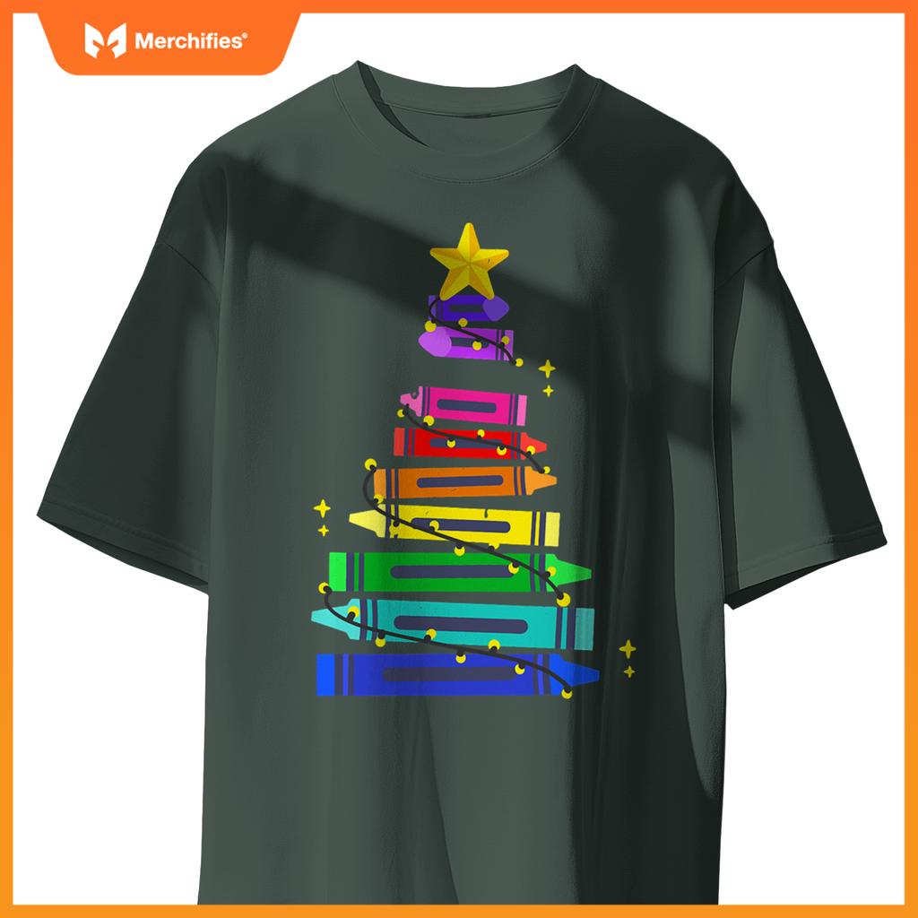 Christmas Teacher Student Crayon Xmas Tree Light