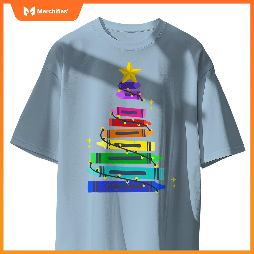 Christmas Teacher Student Crayon Xmas Tree Light