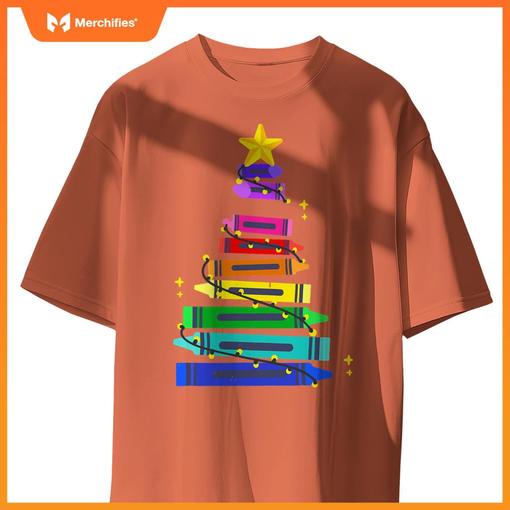 Christmas Teacher Student Crayon Xmas Tree Light
