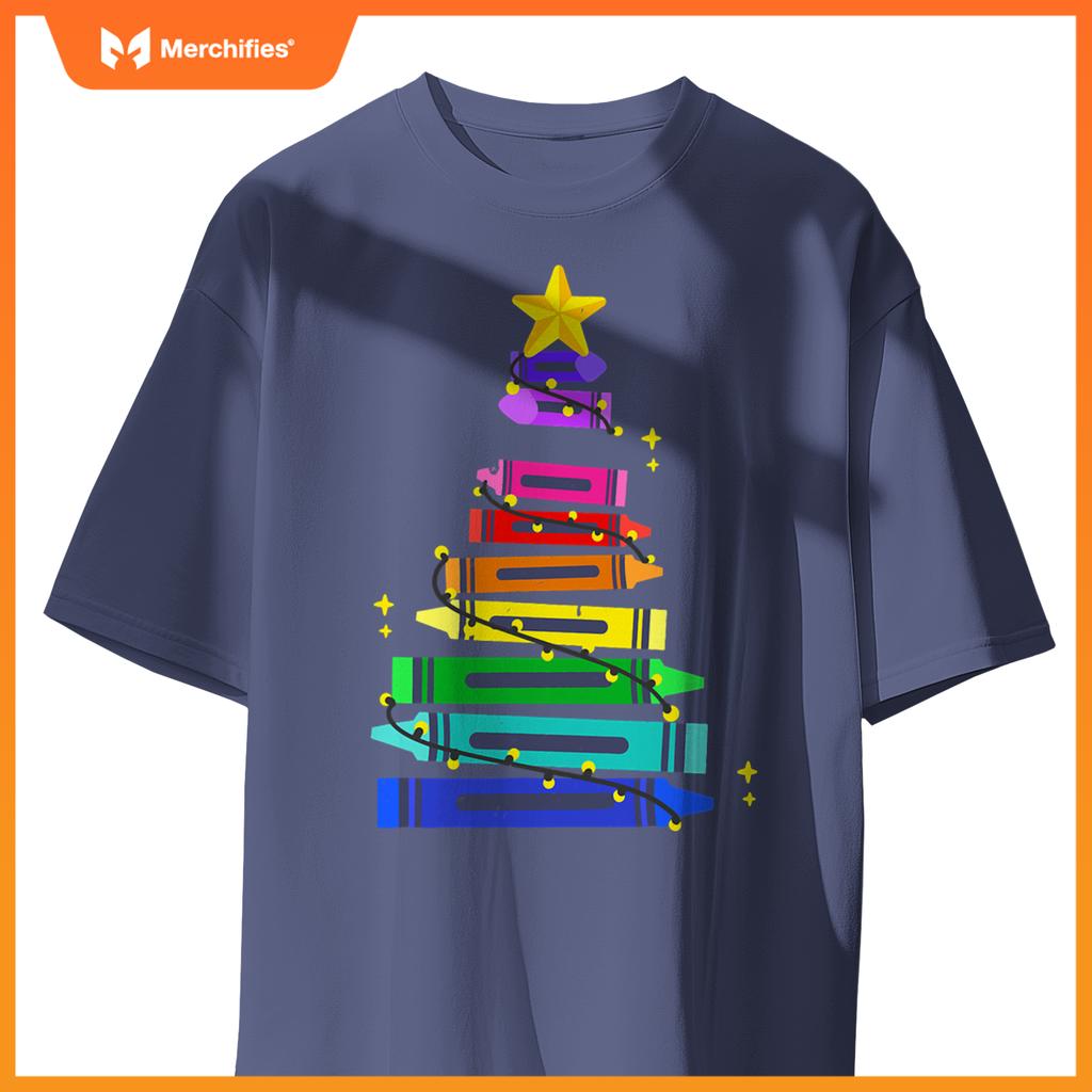 Christmas Teacher Student Crayon Xmas Tree Light