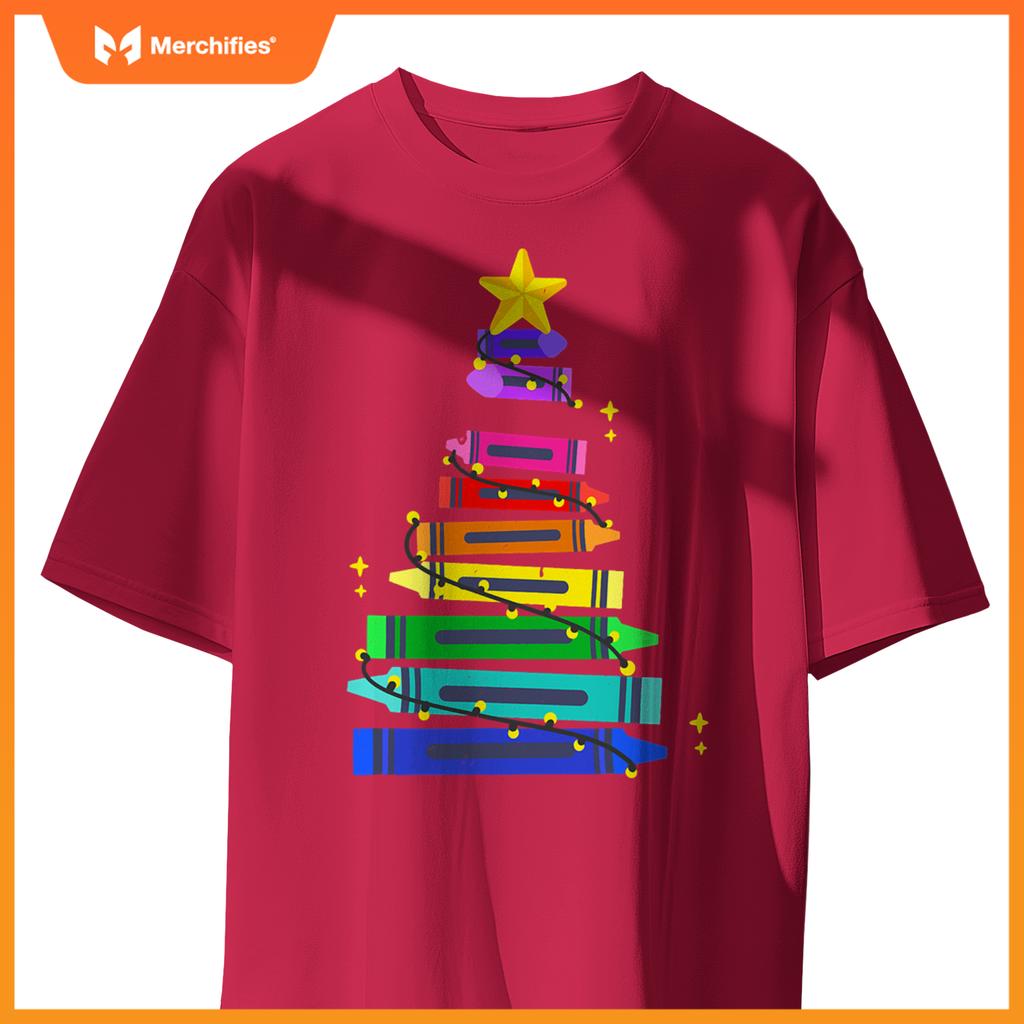 Christmas Teacher Student Crayon Xmas Tree Light